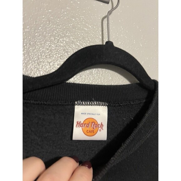Vintage Hard Rock Cafe Dallas Black Crewneck Sweater Large USA - Picture 3 of 6